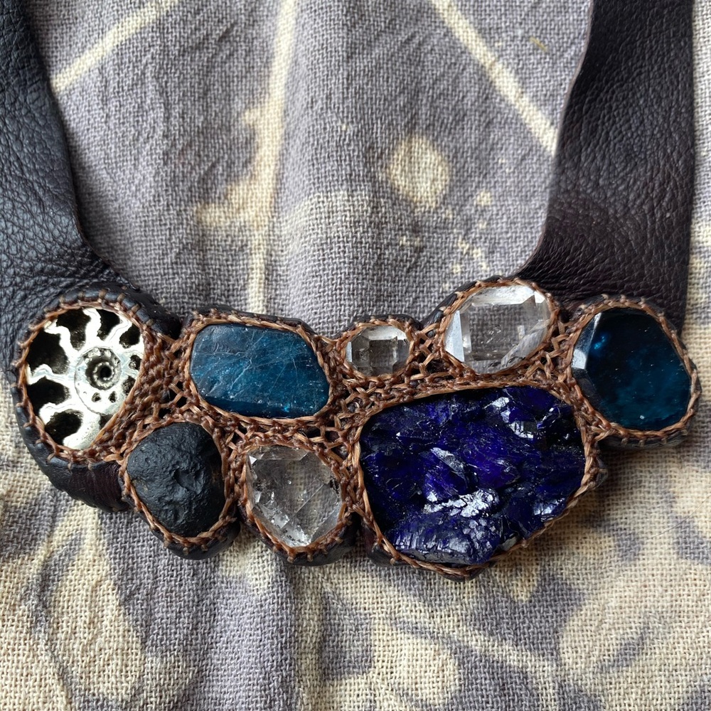 Custom Crystal & Mineral Collar by Meadow Eliz